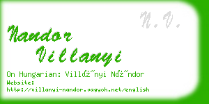 nandor villanyi business card